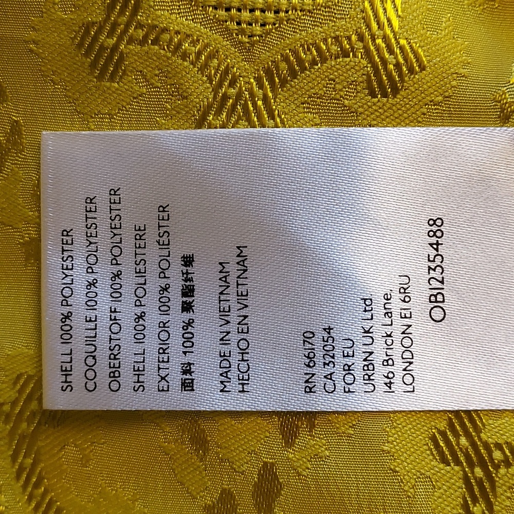 Urban Outfitters Mini Dress Yellow Jacquard Open Back Retro Mod Glam Coquette L - Picture 8 of 8